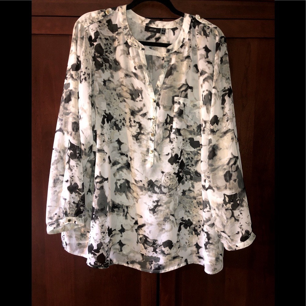2xl apt 9 sheer women’s blouse I floral print